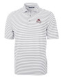 FSU Bobby Bowden Cutter & Buck Virtue Eco Pique Stripe Recycled Mens Polo Polished Medium Gray Mannequin