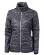 FSU Bobby Bowden Cutter & Buck Rainier Recycled Insulated Printed Puffer Womens Full Zip Jacket Black Mannequin