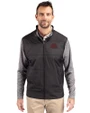 Mississippi State Bulldogs Vintage  - Cutter & Buck Stealth Hybrid Quilted Mens Big and Tall Full Zip Windbreaker Jacket Black Front