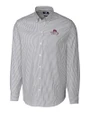 FSU Bobby Bowden Cutter & Buck Easy Care Stretch Oxford Stripe Mens Big & Tall Long Sleeve Button Down Shirt Charcoal Mannequin