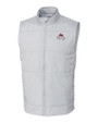 FSU Bobby Bowden Cutter & Buck Stealth Hybrid Quilted Mens Big and Tall Windbreaker Vest Polished Medium Gray Mannequin