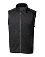 FSU Bobby Bowden Cutter & Buck Mainsail Sweater-Knit Mens Big and Tall Full Zip Vest Charcoal Heather Mannequin