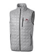 FSU Bobby Bowden Cutter & Buck Rainier Recycled Insulated Puffer Mens Big & Tall Full Zip Vest Polished Medium Gray Mannequin