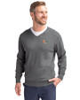 Miami Hurricanes Cutter & Buck Lakemont Tri-Blend Mens V-Neck Pullover Sweater Charcoal Heather Front