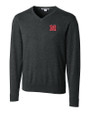 Nebraska Cornhuskers Cutter & Buck Lakemont Tri-Blend Mens V-Neck Pullover Sweater Charcoal Heather Mannequin