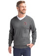 Stanford Cardinal  Cutter & Buck Lakemont Tri-Blend Mens V-Neck Pullover Sweater Charcoal Heather Front