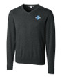 Indiana State Sycamores Cutter & Buck Lakemont Tri-Blend Mens V-Neck Pullover Sweater Charcoal Heather Mannequin