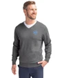 North Carolina Tar Heels Cutter & Buck Lakemont Tri-Blend Mens V-Neck Pullover Sweater Charcoal Heather Front