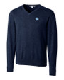 North Carolina Tar Heels Cutter & Buck Lakemont Tri-Blend Mens V-Neck Pullover Sweater Liberty Navy Mannequin