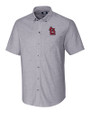St. Louis Cardinals- Cutter & Buck Stretch Oxford Mens Big and Tall Short Sleeve Dress Shirt Charcoal Mannequin