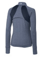 Cleveland Guardians Cutter & Buck Womens Shoreline Colorblock Full-Zip Liberty Navy Heather Mannequin Back