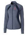 Cleveland Guardians - Cutter & Buck Womens Shoreline Colorblock Full-Zip Liberty Navy Heather Mannequin