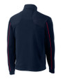 Cleveland Guardians Cutter & Buck Men's CB DryTec Edge Half Zip Navy Blue/Cardinal Red Mannequin Back