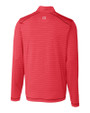 Cleveland Guardians Cutter & Buck Holman Stripe Mens Big and Tall Half Zip Cardinal Red Heather Mannequin Back