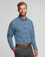 Cutter & Buck Mens Anchor Double Check Shirt Fresh Mint Front