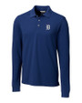Detroit Tigers Cutter & Buck Advantage Eco Tri-Blend Pique Mens Long Sleeve Polo Indigo Mannequin
