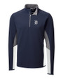 Detroit Tigers Cutter & Buck Traverse Colorblock Stretch Quarter Zip Mens Pullover Liberty Navy Mannequin