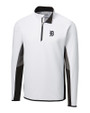 Detroit Tigers Cutter & Buck Traverse Colorblock Stretch Quarter Zip Mens Pullover White Mannequin