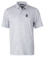 Detroit Tigers Cutter & Buck Pike Constellation Print Stretch Mens Polo Polished Medium Gray Mannequin