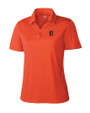 Detroit Tigers Cutter & Buck Genre Textured Solid Womens Polo College Orange Mannequin
