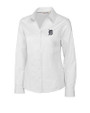 Detroit Tigers Cutter & Buck Epic Easy Care Fine Twill Womens Long Sleeve Dress Shirt White Mannequin
