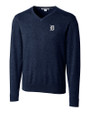 Detroit Tigers Cutter & Buck Lakemont Tri-Blend Mens V-Neck Pullover Sweater Liberty Navy Mannequin
