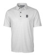 Detroit Tigers Cutter & Buck Pike Double Dot Print Stretch Mens Polo Charcoal Mannequin
