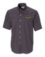 Wisconsin-Milwaukee Panthers Cutter & Buck Epic Easy Care Nailshead Mens Big and Tall Short Sleeve Dress Shirt Black Mannequin
