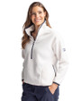Cutter & Buck Cascade Eco Sherpa Womens Fleece Pullover Jacket In Shell/Navy Blue Color