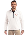Chicago Bears Cutter & Buck Cascade Eco Fleece Mens Quarter Zip Jacket Shell/Navy Blue Front