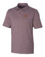 Washington Commanders Cutter & Buck Forge Heathered Stretch Mens Polo Bordeaux Heather Mannequin