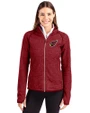 Arizona Cardinals Cutter & Buck Mainsail Sweater-Knit Womens Full Zip Jacket Cardinal Red Heather Front