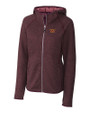 Washington Commanders Cutter & Buck Mainsail Full Zip Hooded Womens Jacket Bordeaux Heather Mannequin