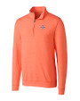 Houston Astros Cutter & Buck Shoreline Heathered Quarter Zip Mens Pullover College Orange Heather Mannequin