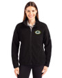 Green Bay Packers Cutter & Buck Cascade Eco Fleece Womens Full Zip Jacket Black Front
