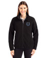 Indianapolis Colts Cutter & Buck Cascade Epic Comfort Recycled Sherpa Fleece Womens Full Zip Jacket Black Front