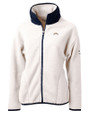 Los Angeles Chargers Cutter & Buck Cascade Eco Fleece Womens Full Zip Jacket Shell/Navy Blue Mannequin