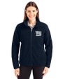 New York Giants Cutter & Buck Cascade Eco Fleece Womens Full Zip Jacket Navy Blue Front