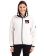 New York Giants Cutter & Buck Cascade Eco Fleece Womens Full Zip Jacket Shell/Navy Blue Front
