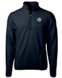 Miami Dolphins Cutter & Buck Cascade Eco Sherpa Fleece Mens Big & Tall Quarter Zip Jacket NVBU_MANN_HG 1