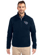 Tennessee Titans Cutter & Buck Cascade Eco Sherpa Fleece Mens Big & Tall Quarter Zip Jacket Navy Blue Front
