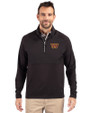 Washington Commanders Cutter & Buck Adapt Eco Knit Hybrid Recycled Mens Quarter Zip Black Front