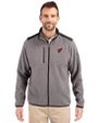 Arizona Cardinals Cutter & Buck Cascade Epic Comfort Recycled Sherpa Fleece Mens Full Zip Jacket Elemental Grey/Black Front