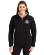 Miami Dolphins Cutter & Buck Cascade Eco Fleece Womens Pullover Jacket Black Front