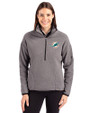 Miami Dolphins Cutter & Buck Cascade Eco Fleece Womens Pullover Jacket Elemental Grey/Black Front