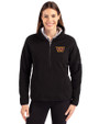 Washington Commanders Cutter & Buck Cascade Eco Fleece Womens Pullover Jacket Black Front