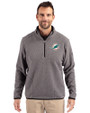 Miami Dolphins Cutter & Buck Cascade Eco Fleece Mens Quarter Zip Jacket Elemental Grey/Black Front