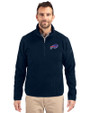 Buffalo Bills Cutter & Buck Cascade Eco Fleece Mens Quarter Zip Jacket Navy Blue Front