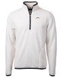 Los Angeles Chargers Cutter & Buck Cascade Eco Fleece Mens Quarter Zip Jacket Shell/Navy Blue Mannequin