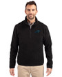 Carolina Panthers Cutter & Buck Cascade Eco Fleece Mens Quarter Zip Jacket Black Front